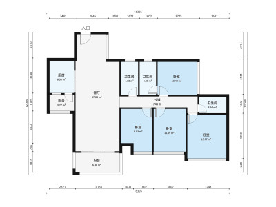 樵顺嘉园小区4室2厅户型图1
