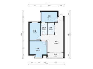 昌盛豪苑一期3室2厅户型图2