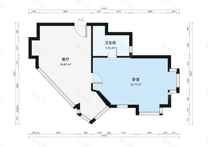 永怡花园北区小区2室1厅户型图5