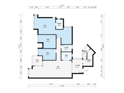 万科四季花城小区3室2厅户型图1
