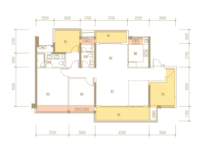 华发学府壹号小区2室2厅2卫户型图1