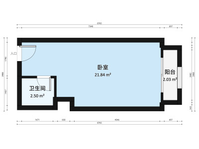 万科金色领域小区1室0厅户型图5