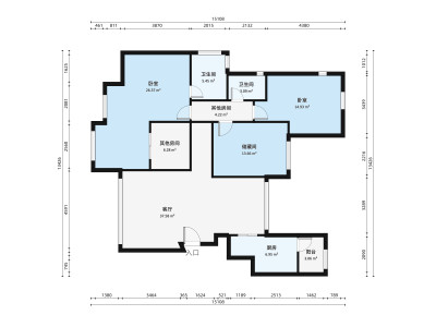 保利御江南小区3室1厅户型图4