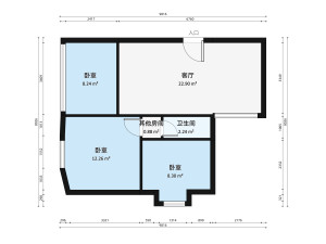 昌盛豪苑一期3室1厅户型图1