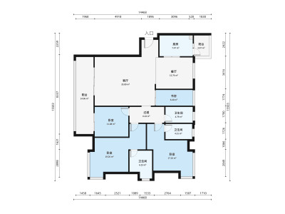 丽景名筑二期小区4室2厅户型图2