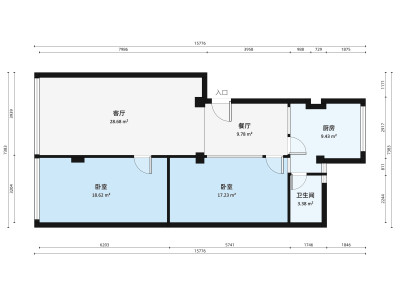 齐东村小区2室2厅户型图1