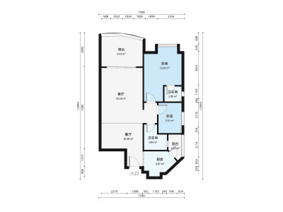 永怡花园北区小区2室2厅户型图1