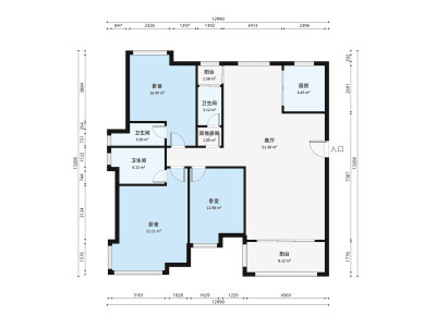 远洋城天骄小区3室2厅户型图3