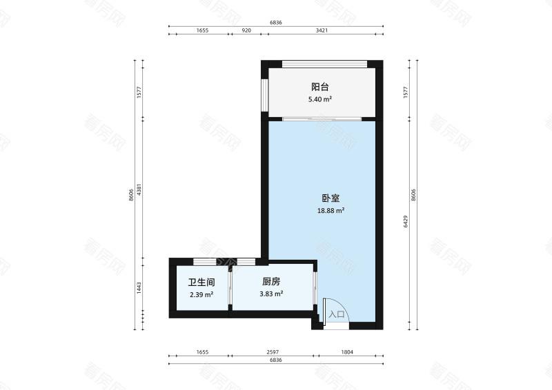 锦绣海湾城六期小区1室0厅户型图5