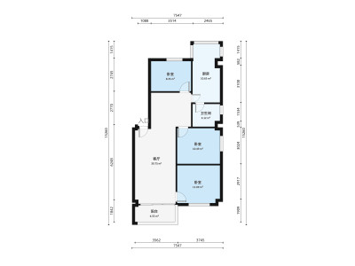 莲柏新村小区3室1厅户型图2