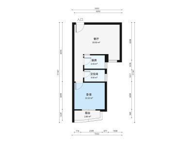 豪逸华庭三期小区1室1厅户型图1