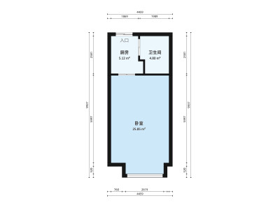 华发世纪城三期小区1室1厅户型图2