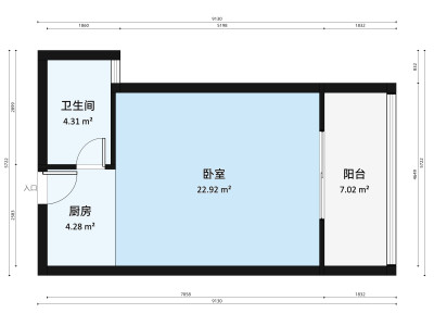 凤岭名都小区1室0厅户型图3