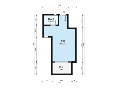 新安湖花园三期小区1室0厅户型图2