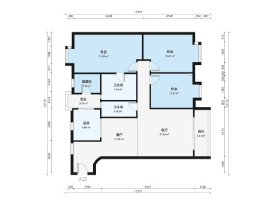 都汇豪庭小区3室2厅户型图3