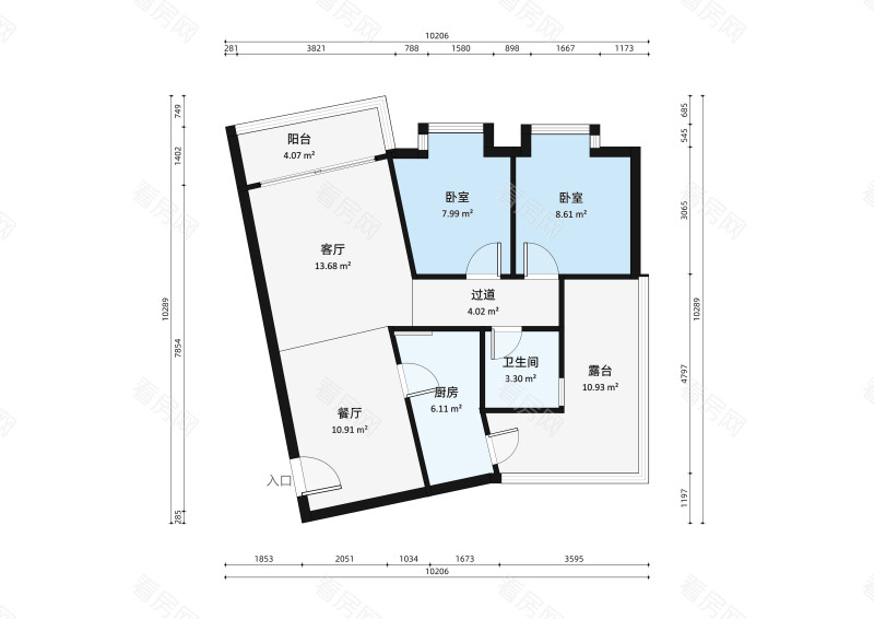 逢源商业街小区2室1厅户型图2