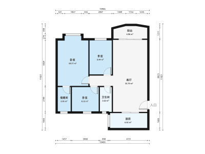 金辉名居小区3室1厅户型图1