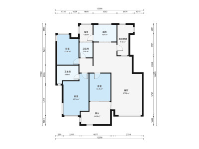 半岛一号二期小区3室2厅户型图2