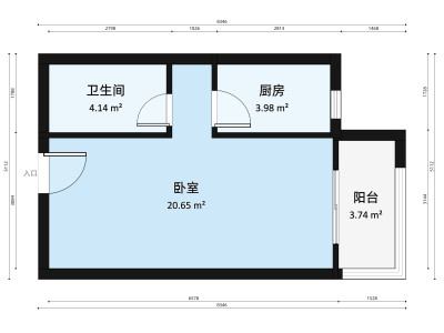 富丰君御小区1室1厅户型图1