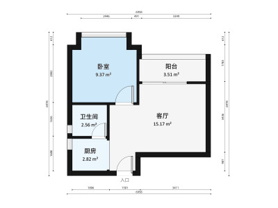 仙湖枫景小区1室1厅户型图1