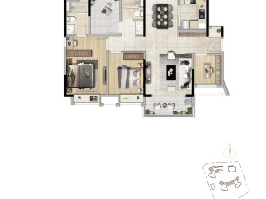 峰睿公馆 4室2厅 107㎡ 精装佛山南海区大沥二手房图片