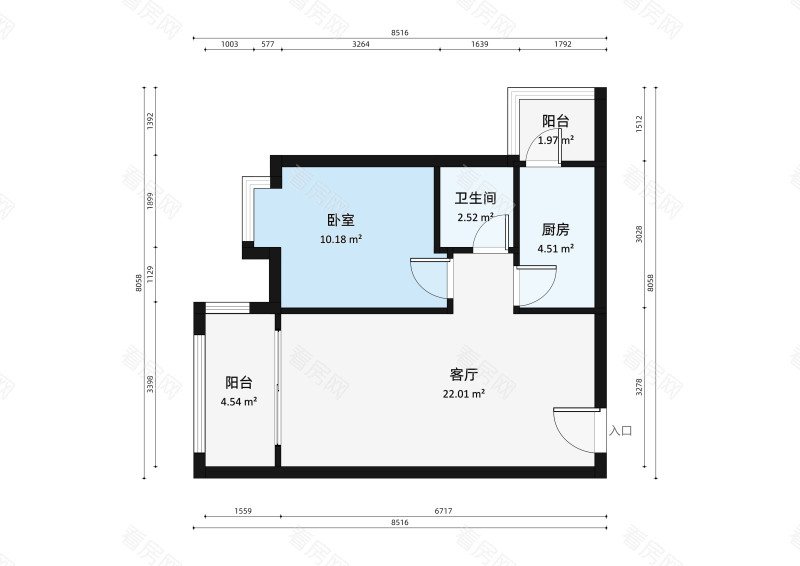 锦绣荣城小区1室1厅户型图