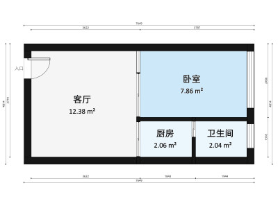 翠怡苑小区1室1厅户型图1
