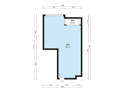 瑧湾汇小区1室1厅户型图1