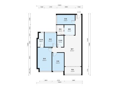 世茂福晟香山天地小区3室2厅户型图3