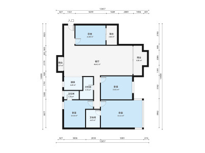 十小区小区4室2厅户型图1