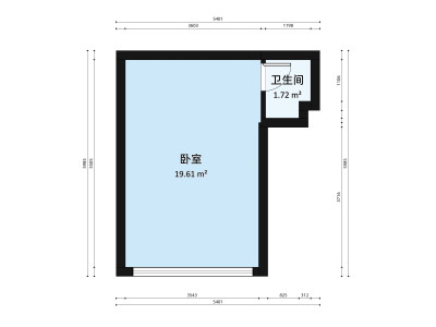 张溪路小区1室1厅户型图1