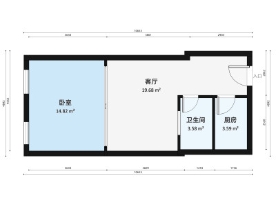 中珠豪庭小区1室1厅户型图1