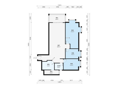 碧湖花园(三水)小区3室2厅户型图2