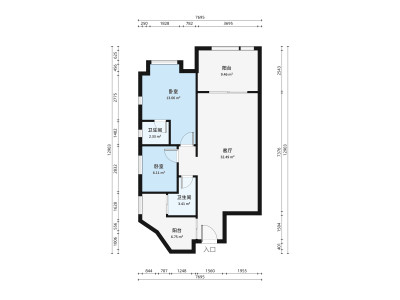 永怡花园南区小区2室2厅户型图1