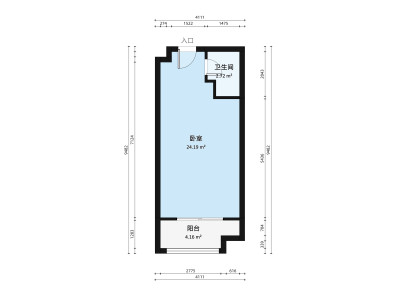 桂丹颐景园BC区小区1室1厅户型图1