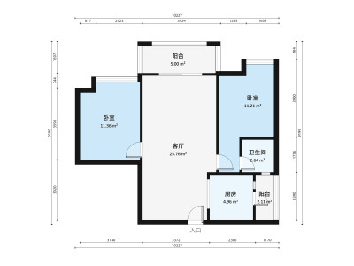 世爵府邸小区2室1厅户型图2