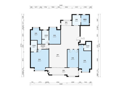 东方威尼斯小区5室2厅户型图1