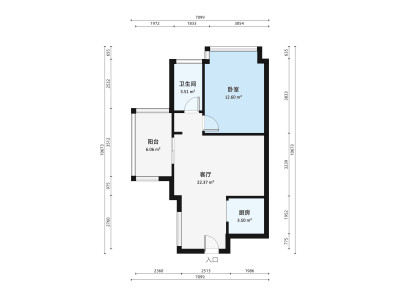金域豪庭三期小区1室1厅户型图2