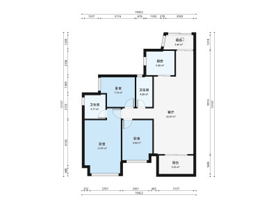 时代天韵小区3室2厅户型图2