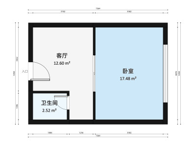 中珠豪庭小区1室0厅户型图2