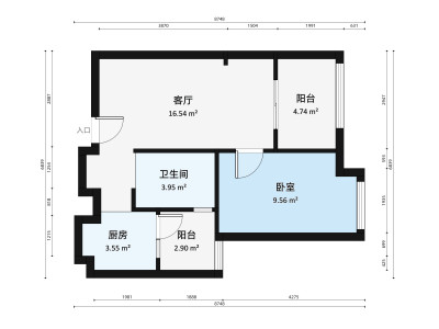 世茂福晟香山天地小区1室1厅户型图1