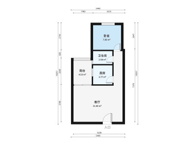 金沙新城小区1室1厅户型图1