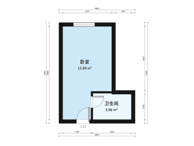 峰荟名庭小区1室0厅户型图5