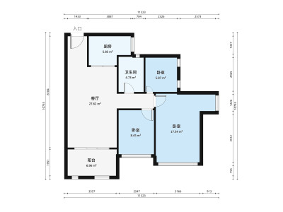 京基御景印象一期小区3室2厅户型图4