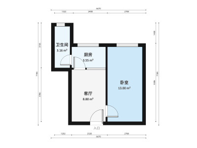 南一小区小区1室1厅户型图1