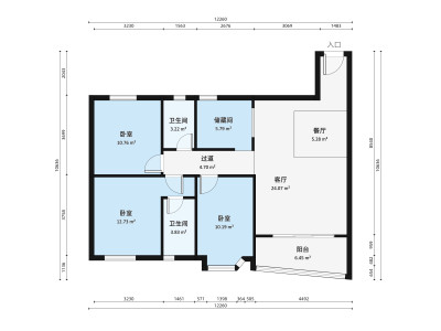 宜乐苑小区3室2厅户型图1