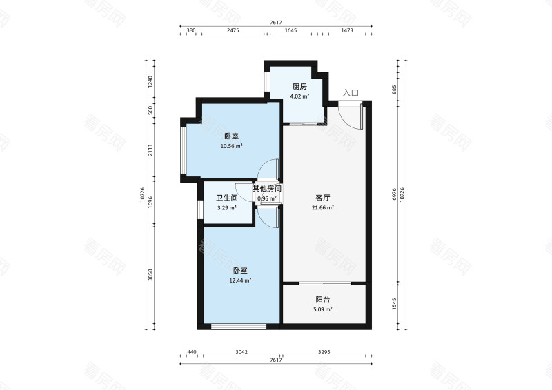 佳兆业西山吓庭苑 2室2厅 70㎡ 满五唯一_佳兆业西山吓庭苑二手房户型图片9