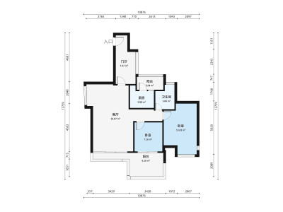 佳兆业上品雅园小区2室1厅户型图2