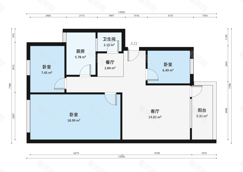 兴隆大厦小区3室2厅户型图