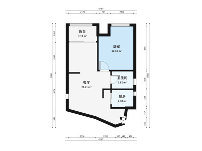 金沙美地小区1室1厅户型图1